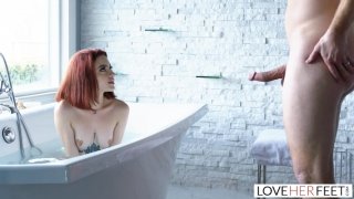 Tattooed teen Lola Fae gets fucked in bathroom